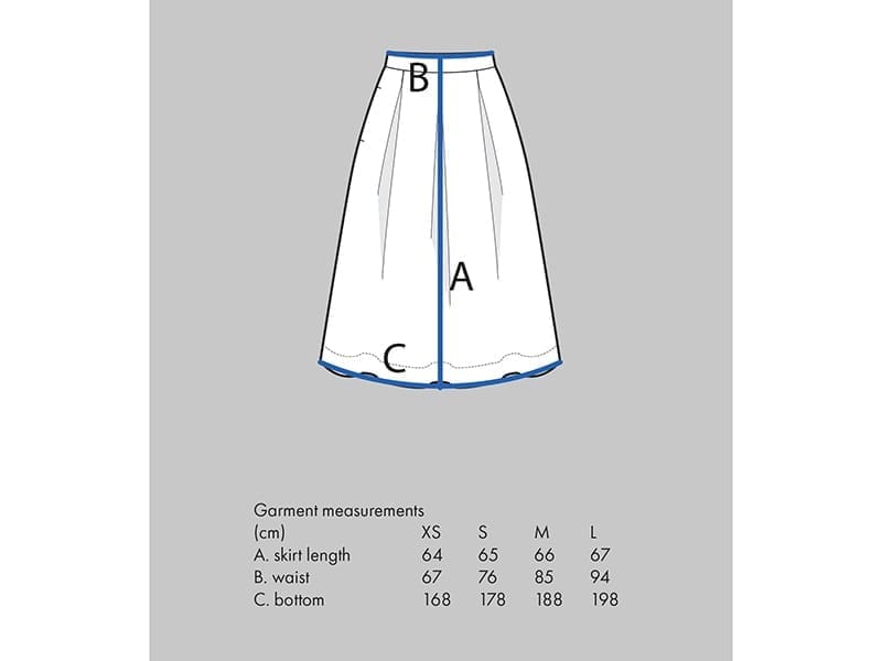 Assembly Line, Three Pleat Skirt, Gr. XS-3XL – Bild 4