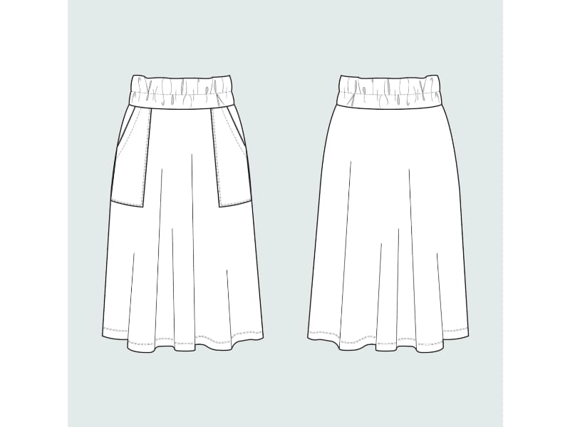Assembly Line, Elastic Waist Maxi Skirt, Gr. Mini-3XL – Bild 4