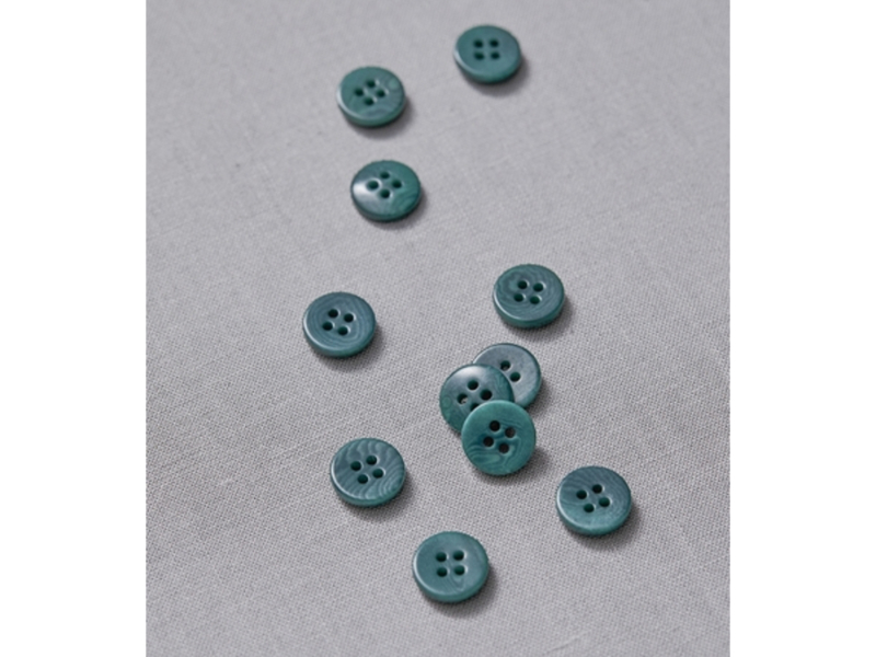 Meet Milk Plain Corozo Button "Aqua", 11mm