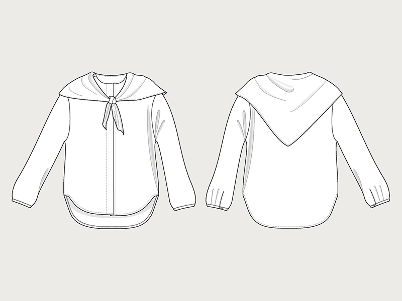 Assembly Line, Scarf Collar Shirt, Gr. L-3XL – Bild 2