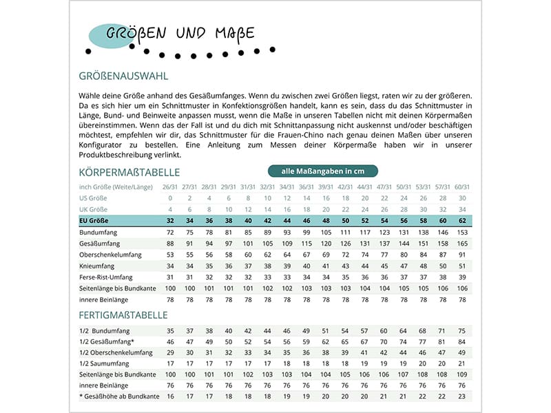 SmartPattern "Frauen Chino HC02", Papierschnittmuster – Bild 3