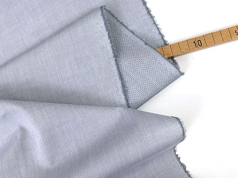 Reststück! 0,55m Designerleftover feine Popeline Jacquarddots, Hellgrau