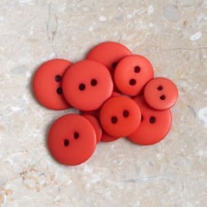1000stoff atelier brunette buttons classic matte poppy tangerine