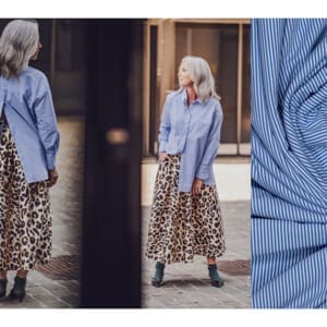 1000stoff fibremood 35 woven cotton poplin stripes azure