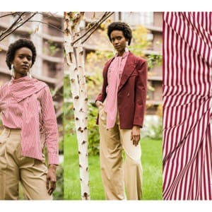 1000stoff fibre mood 36 cotton poplin stripes rot