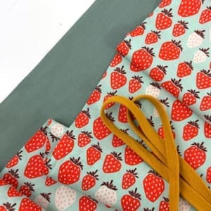 Sewandgo schürze 1000stoff cottonsteel strawberry koralle d