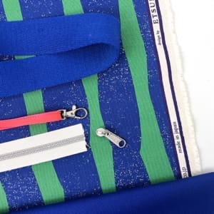 1000stoff nähpaket all in one echino crop blau gruen