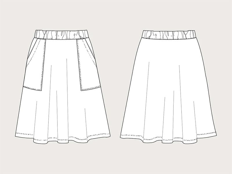 Assembly Line, Elastic Waist Maxi Skirt, Gr. Mini-3XL – Bild 7