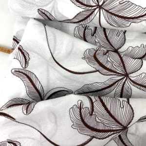 Batist cotton embroidery floral 1000stoff braun