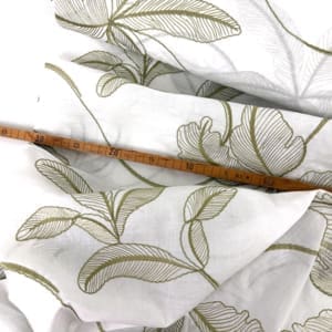 Batist cotton embroidery floral 1000stoff oliv d