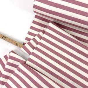 Cotton frenchterry streifen altrosa 1000stoff