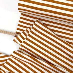 Cotton frenchterry streifen karamell 1000stoff d