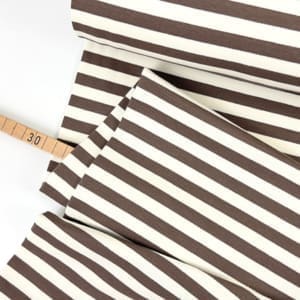 Cotton frenchterry streifen taupe 1000stoff