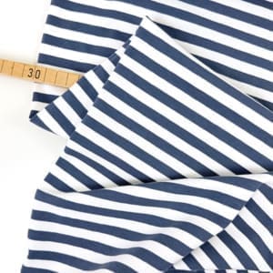 Cotton jersey streifen jeansblau 1000stoff