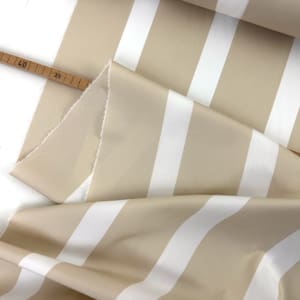 Designer popeline streifen 1000stoff sand weiß