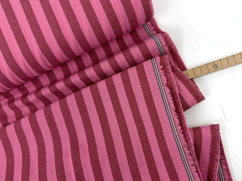 Cotton Yarn Dyed Stripes, Mauve Pink