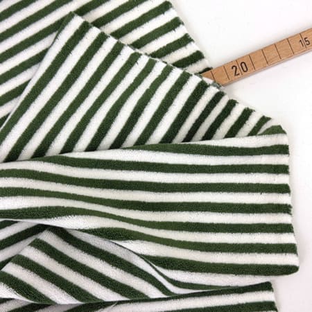 Designer frottee streifen 1000stoff oliv d